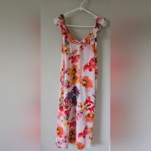 H&M Pink and Orange Maxi A-Line Skirt